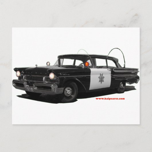 1957年水銀モンテレハイウェイパトロールカー ポストカード (正面)