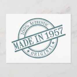 1957年生まれ 誕生年 丸型 ゴム印 ロゴ ポストカード