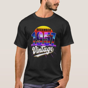 1957年12月レトロ64th誕生日Vaporwave 60'S Tシャツ