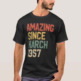 1957年3月65日の誕生日から65歳の素晴らしい Tシャツ