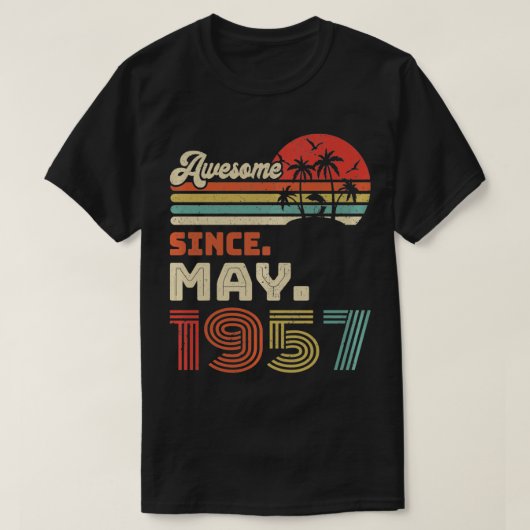 1957年5素晴らし月65誕生日P以来65歳 Tシャツ (デザイン正面)