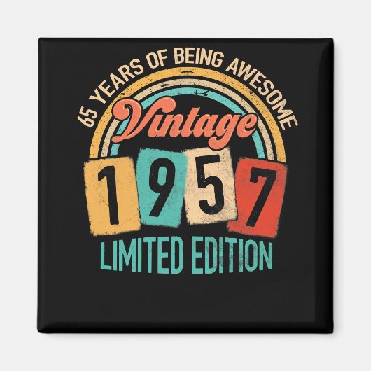 1957年65誕生日素晴らしの65歳 マグネット (正面)