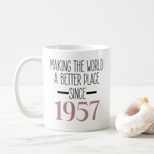 1957年 誕生日 お祝い 70歳 女性 曾祖母 コーヒーマグカップ (ドーナツ)