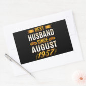 1957最高の年からかわいい威厳がある結婚記念日 長方形シール (封筒)