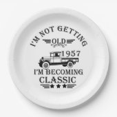 1957生まれ年のヴィンテージ誕生日 ペーパープレート (正面)