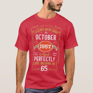 1957生まれ年10月のレジェンド65誕生日65年 Tシャツ