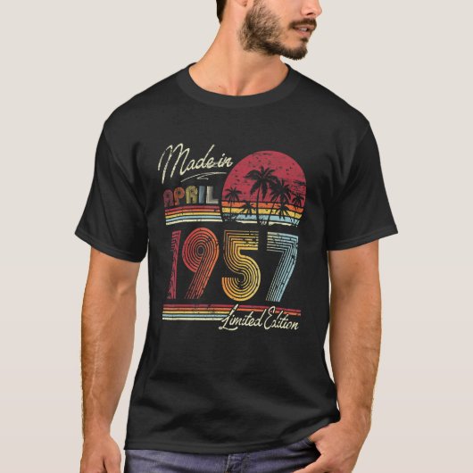 1957生まれ年4月65日1957年65年製 Tシャツ (正面)