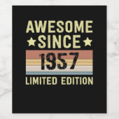 1957素晴らし年レトロ65歳誕生日以来 ワインラベル (シングルラベル)