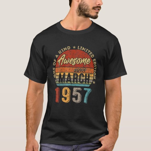 1957素晴らし年3月以来ヴィンテージ65番目の誕生日 Tシャツ (正面)