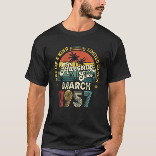1957素晴らし年3月以来ヴィンテージ65誕生日 Tシャツ (正面)