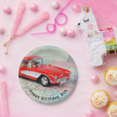 1957赤コルベット地図 ペーパープレート (パーティー)