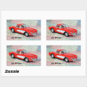 1957道路地図のコルベット 長方形シール (シート)