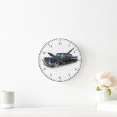 1957黒4ドアクラシック車時計 ラウンド壁時計 (ホーム)