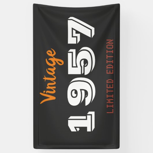 1957 レトロ限定版バナー - レトロ69周年 横断幕 (縦)