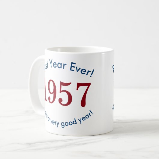 1957 ♥最高の年も!60誕生日ギフトマグ コーヒーマグカップ (正面左)