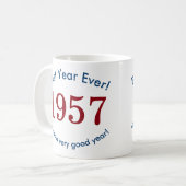 1957 ♥ 最高の年！60歳の誕生日ギフトマグ コーヒーマグカップ (正面左)