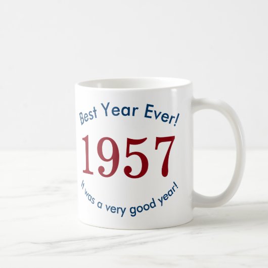 1957 ♥ 最高の年！60歳の誕生日ギフトマグ コーヒーマグカップ (右)