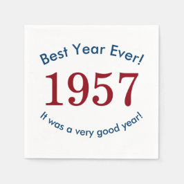 1957 ♥ 最高の年！60歳の誕生日ペーパーナプキン スタンダードカクテルナプキン