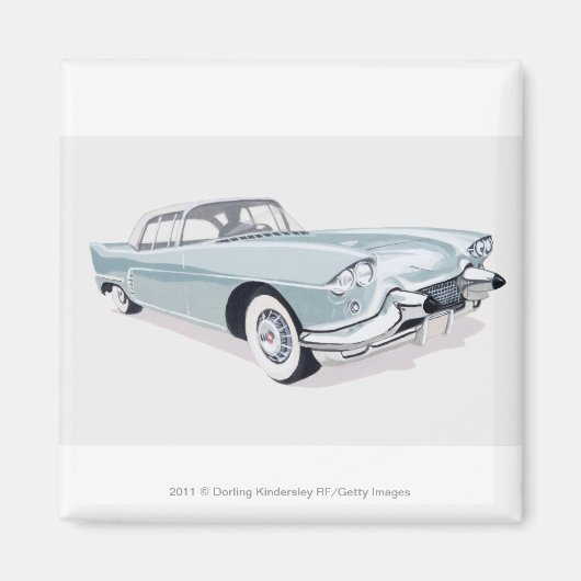 1957 Cadillac内部ドライバのシルエット マグネット (正面)