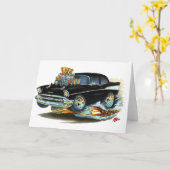 1957 Chevy 150-210ブラックカー カード (黄色い花)