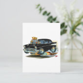 1957 Chevy 150-210ブラックカー ポストカード (スタンド正面)