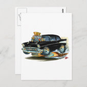 1957 Chevy 150-210ブラックカー ポストカード (正面/裏面)