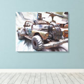 1957 Chevy Bel Air, Apocalphtic クラシック Rat Rod Car キャンバスプリント (インサイチュ (ウッドフロア))