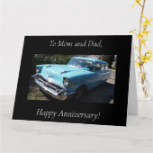 1957 Chevy Parents Anniversary Card カード (黄色い花)
