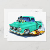 1957 Chevy Pickup Seaooam Green ポストカード (正面/裏面)