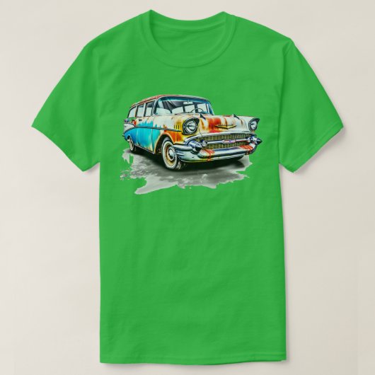 1957 Chevy Station Wagon Tシャツ (デザイン正面)