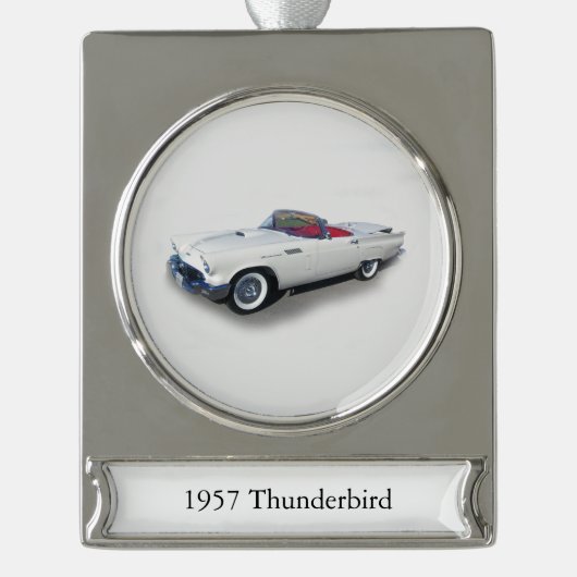 1957 Thunderbirdバナーオーナメント シルバープレートバナーオーナメント (正面)
