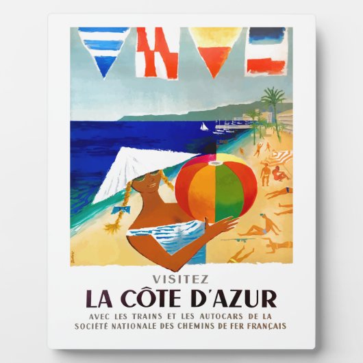 1957 Visitez La Cote D'Azur旅行ポスフランスのター フォトプラーク (正面)