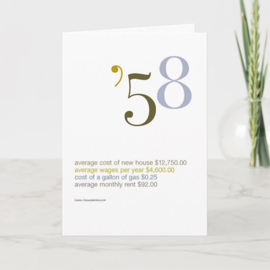 1958の誕生日のおもしろい事実 カード (正面)