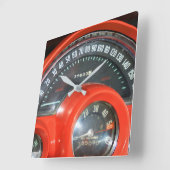 1958クラシックスポーツカー速度計 スクエア壁時計 (傾斜)