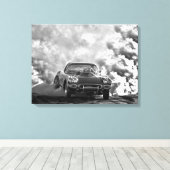 1958コルベットが燃え尽きる キャンバスプリント (インサイチュ (ウッドフロア))