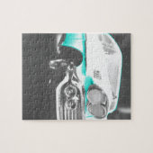 1958シェヴィイインパラブライトブルークラシック車 ジグソーパズル (横)