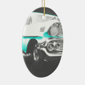 1958シェヴィイインパラブライトブルークラシック車 セラミックオーナメント (右)