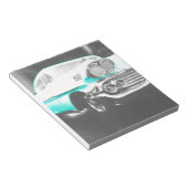 1958シェヴィイインパラブライトブルークラシック車 ノートパッド (アングル)