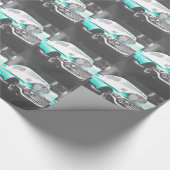 1958シェヴィイインパラブライトブルークラシック車 ラッピングペーパー (角)