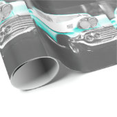 1958シェヴィイインパラブライトブルークラシック車 ラッピングペーパー (ロールコーナー)