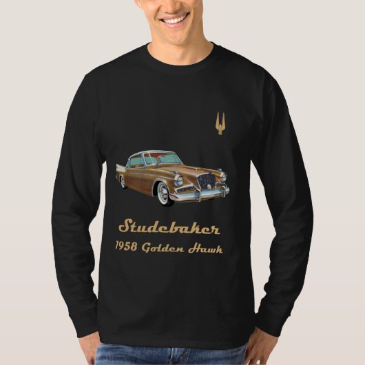 1958スチューデバッカーゴールデンホークアンティークヴィンテージカー Tシャツ (正面)