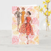 1958ファッション カード (黄色い花)