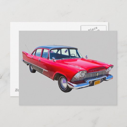 1958プリマスクラシックサボイアンティーク車 ポストカード (正面/裏面)