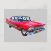 1958プリマスクラシックサボイアンティーク車 ポストカード (正面)