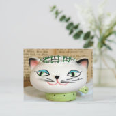 1958年から愛らしい猫の塩シェーカー ポストカード (スタンド正面)