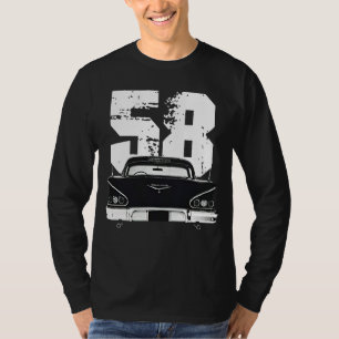 1958年のシェビーインパラ背面図(年のシルエット付き) Tシャツ