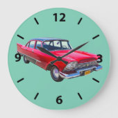 1958年のプリマスのサヴォイのクラシックなクラシックカー ラージ壁時計 (正面)