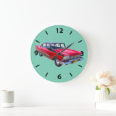 1958年のプリマスのサヴォイのクラシックなクラシックカー ラージ壁時計 (ホーム)