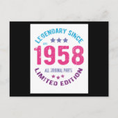 1958年のヴィンテージ誕生日 ポストカード (正面)
