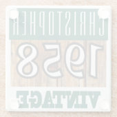 1958年の名前のヴィンテージガラスコースター ガラスコースター (裏面)